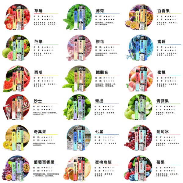 OBI一次性 (4) OBI一次性 8000口 多口數一次性 拋棄式 拋棄式電子煙 LANA 哩亞 CLOUDY 一次性電子煙 拋棄式 OBI全口味一次性