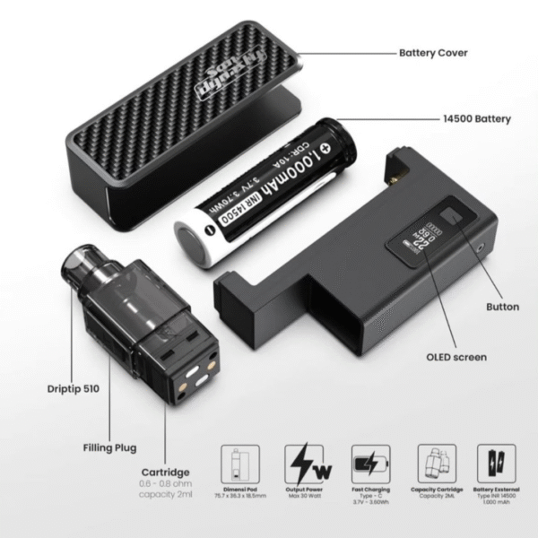 San Dynasty 小海豚電子煙主機 30W - 多色選擇可換倉款 San Dynasty 小海豚 30W 小煙主機|11色可選|輕巧可換倉電子煙|附空倉與配件