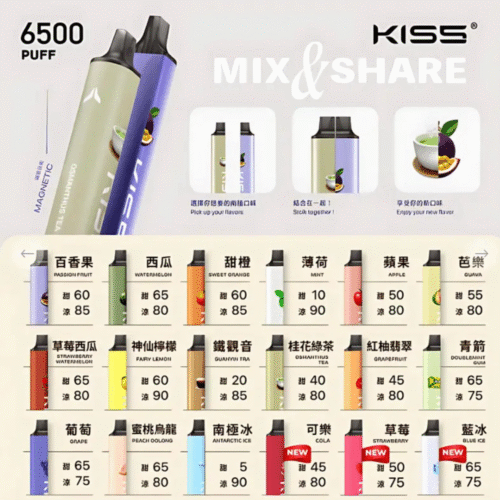 ✨KISS 一次性電子煙 6500口｜雙磁吸混搭口味 ✨ 💥 超值優惠 NT$350｜買十送一｜滿1500免運｜可批發聊聊 | 一次性 電子煙 拋棄式主機 潮流商城 蒸氣店 蒸氣孤兒院 蒸氣天堂